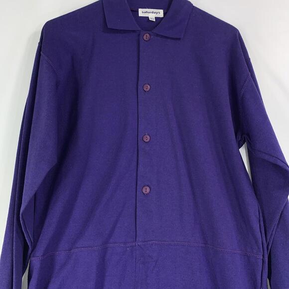 Saturday’s Purple 3/4 Button Up Long Sleeve Pull Over With  Caller Size Small - Picture 3 of 8